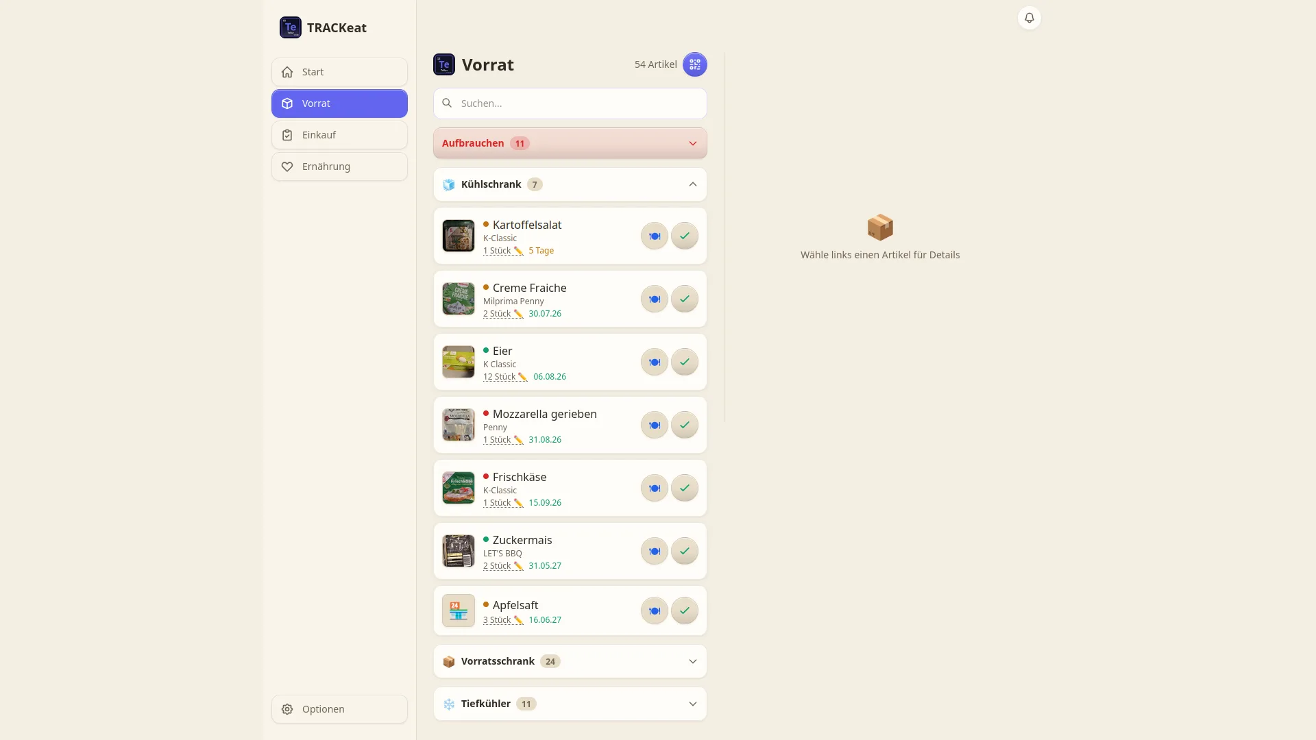 TRACKeat Screenshot 2